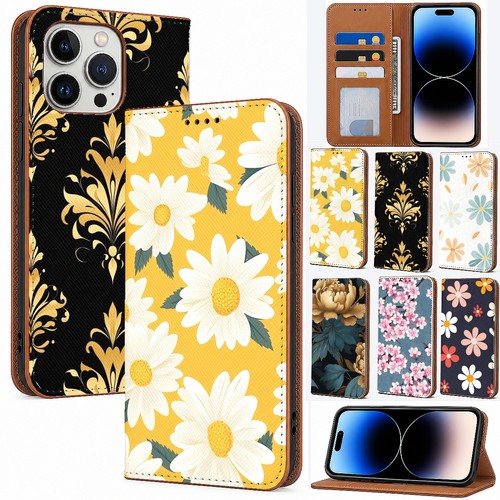 Floral pattern leather wallet - floral,